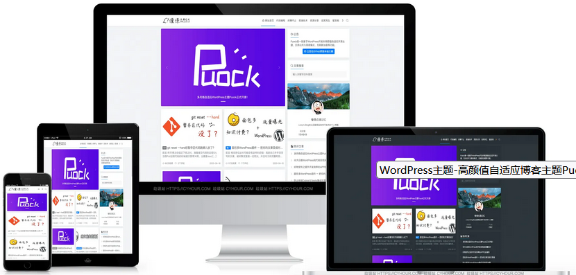 WordPress主题-高颜值自适应博客主题Puock《模板55》